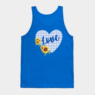 I stand with Ukrainian, sunflowers and heart, peace not war. Tank Top